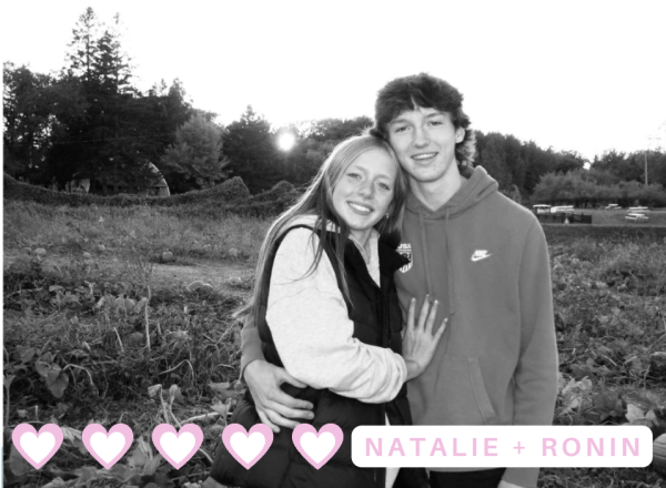 Natalie and ronin pose for photo in front of Collegeville Orchards pumpkin patch. (Photo used with permission from  Natalie Spoden)